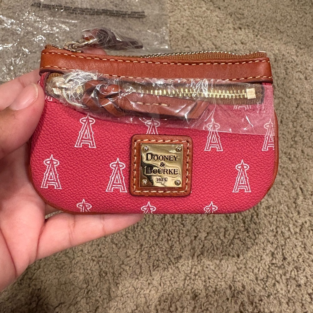 Dooney and Bourke Los Angeles Angels Coin Purse NWOT Leather - Picture 2 of 8